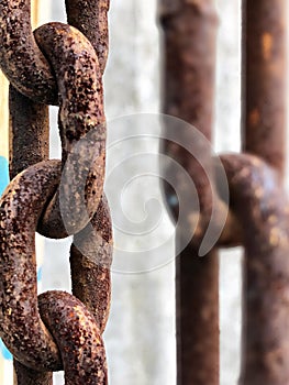 Selective Focus on the Rusty Chain