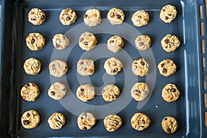 Selective focus with shallow depth of field on home made cookies