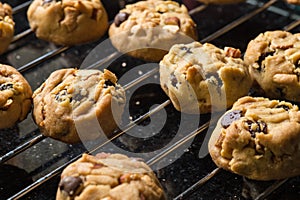 Selective focus with shallow depth of field on home made cookies