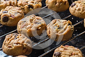 Selective focus with shallow depth of field on home made cookies