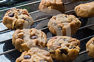 Selective focus with shallow depth of field on home made cookies