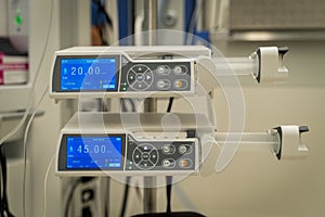 Selective focus shot of  Braun infusion pumps with nebulizers photo