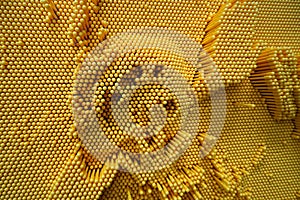 Selective focus shot of pressed a yellow pin artboard photo