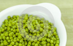 Selective focus of a single green pea