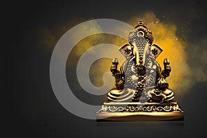 Selective focus on statue of Lord Ganesha , Ganesha Festival. Hindu religion and Indian celebration of Diwali festival concept on