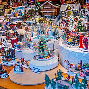 Christmas ornaments and decorations for sale at the Aachen Christmas market in Germany