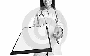 selective focuse of anamnesis medical clipboard. anamnesis from doctor. doctor show anamnesis