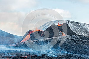 Selective of Geldingadalir eruption in Iceland photo