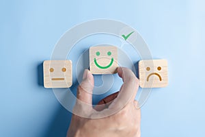 Selective Happy smile face for medical care concept. mental health