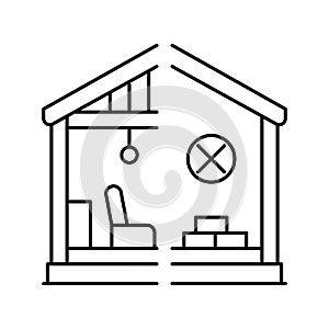 selective interior demolition line icon vector illustration