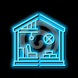 selective interior demolition neon glow icon illustration