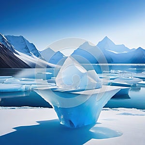 Selective platform of ice or iceberg mountain display abstract images