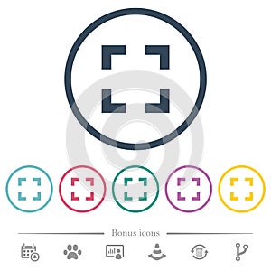 Selector tool flat color icons in round outlines