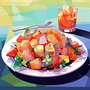 Selena Gomez-inspired Cubist Salad With Tangy Salsa And Pastry Dessert