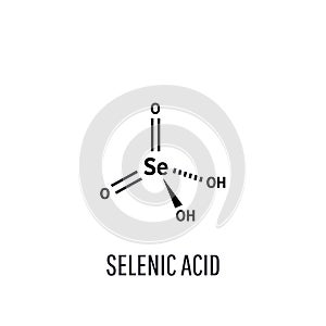 Selenic acid molecular structure on white background photo