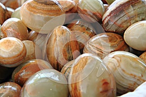 Selenite (mineral) eggs background