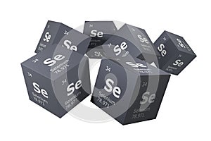 Selenium, 3D rendering of symbols of the elements of the periodic table