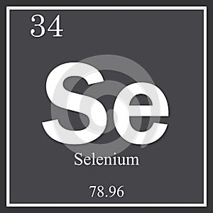 Selenium chemical element, dark square symbol