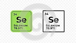 Selenium, chemical element of the periodic table vector