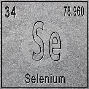 Selenium chemical element, Sign with atomic number and atomic weight photo