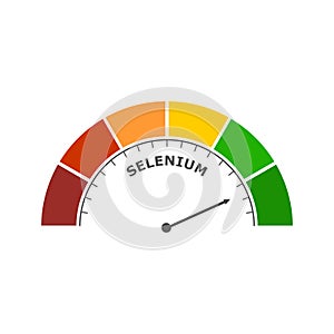 Selenium level abstract scale. Food value measuring