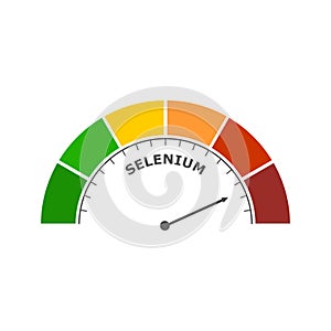 Selenium level abstract scale. Food value measuring