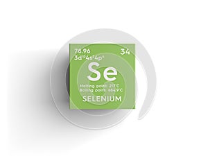 Selenium. Other Nonmetals. Chemical Element of Mendeleev\'s Periodic Table.. 3D illustration