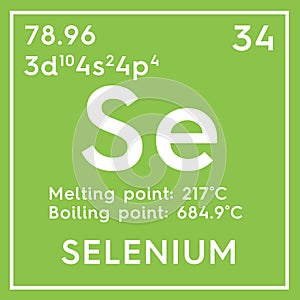 Selenium. Other Nonmetals. Chemical Element of Mendeleev\'s Periodic Table.. 3D illustration photo