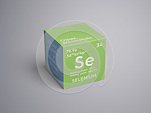 Selenium. Other Nonmetals. Chemical Element of Mendeleev\'s Periodic Table.. 3D illustration photo
