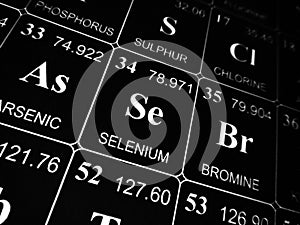 Selenium on the periodic table of the elements