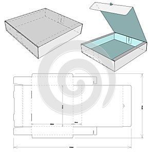 Self assembly cardboard packaging and Die-cut Pattern