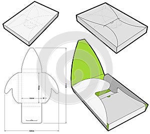 Self Assembly Chocolate box Internal measurement 18x12+2cm and Die-cut Pattern.