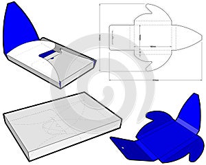 Self Assembly Chocolate box Internal measurement 18x12+2cm and Die-cut Pattern.