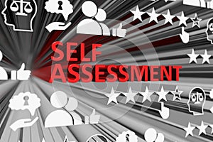 SELF ASSESSMENT concept blurred background
