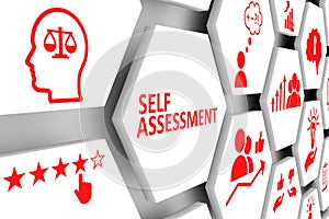 SELF ASSESSMENT concept cell background