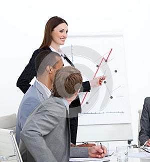 Self-assured woman doing a presentation