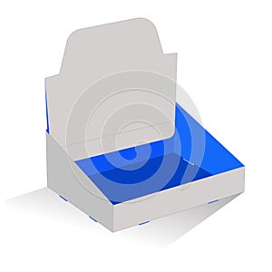 Self box, display blank box 3D white render box vector and color changeable also for mockup