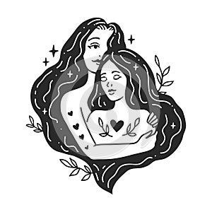 Self care Feminine vector Illustrations.