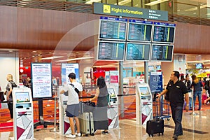 Self check-in at airport. Singapore