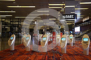 Self check-in counters at Singapore Changi Airport