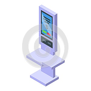 Self check out terminal icon isometric vector. Automated payment