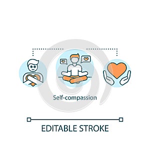 Self compassion concept icon photo