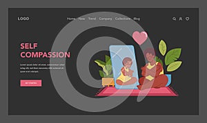 Self-compassion theme. Vector illustration