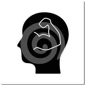 Self-confidence glyph icon