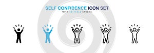Self confidence icon vector
