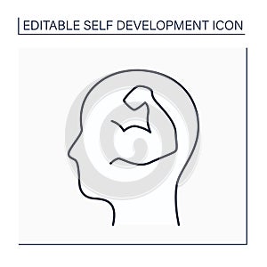 Self-confidence line icon