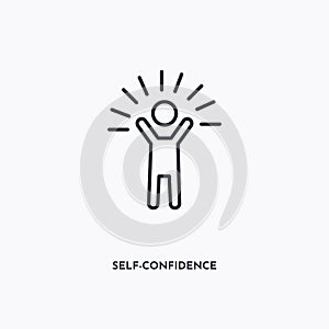 Self-Confidence outline icon. Simple linear element illustration. Isolated line Self-Confidence icon on white background. Thin