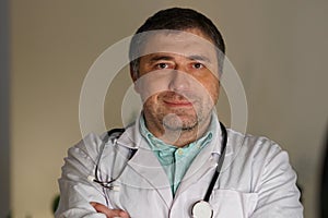 Self-confident doctor at hospital