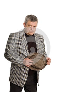 Self confident man aged.