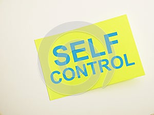 Self Control, Motivational Words Quotes Concept